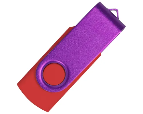 Флеш накопитель USB 2.0 Twister Сolor Mix 16GB, пластик Софт Тач/металл, красный/фиолетовый