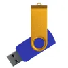 Флеш накопитель USB 2.0 Twister Сolor Mix 16GB, пластик Софт Тач/металл, синий/желтый