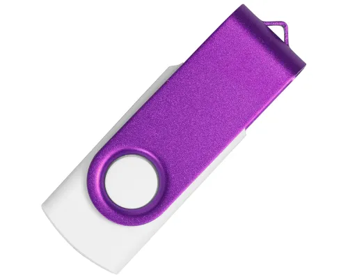Флеш накопитель USB 2.0 Twister Сolor Mix 16GB, пластик Софт Тач/металл, белый/фиолетовый