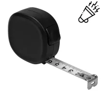 Рулетка Tools Trecker 3 метра, черная, пластиковая, с трещоткой и ремешком