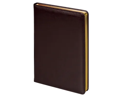 Ежедневник City Nebraska Tennessee A5, недатированный, коричневый с золотистым срезом