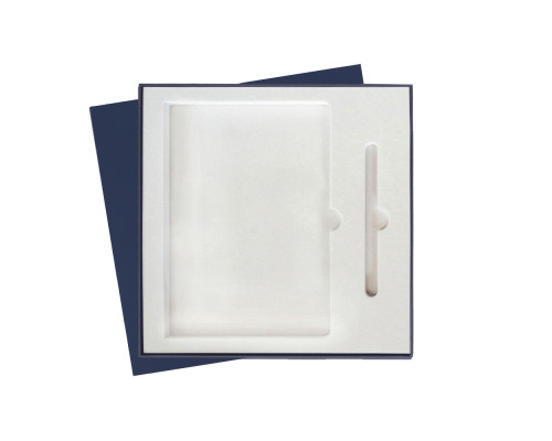 Коробка подарочная Solution Superior Soft под ежедневник и ручку, темно-синяя, 25,7x25,7 см, бежевый ложемент Коробка подарочная Solution Superior Soft под ежедневник и ручку, темно-синяя, 25,7x25,7 см, бежевый ложемент
