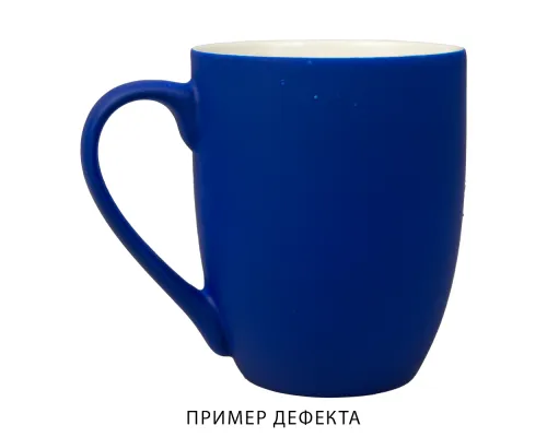 Кружка фарфоровая Cassa Grande Сlassic Soft софт тач с дефектами, синяя, 350 мл