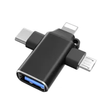 Переходник (адаптер) OTG 4 в 1 (micro USB, Lightning, Type C, USB A, speed up to 5 gigabit