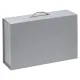 Подарочная коробка, размер 39*26,3*11 см, Solution Prestige Big Case Linen с магнитным клапаном и ручкой , серебристая