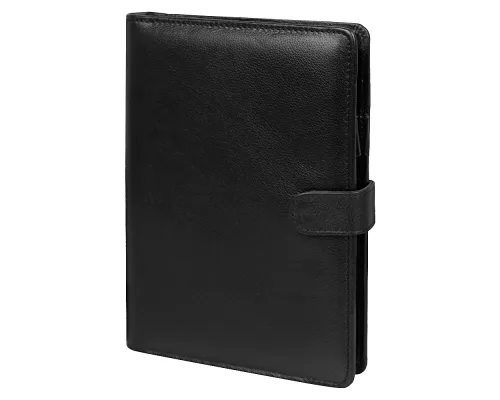 Ежедневник в суперобложке Country Leather Sky A5+ из нат. кожи, черный, недатированный, с магнитным клапаном, в подарочной коробке