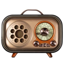 Ретро радио в стиле радиолы, диапазон частот  AM FM SW, USB, Bluetooth, Heritage Memories, со светодиодной подсветкой, цвет светло-коричневый