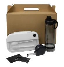 Набор подарочный Solution Everyday Kit Quattro (мультитул, рулетка, ланч бокс, бутылка для воды), черный