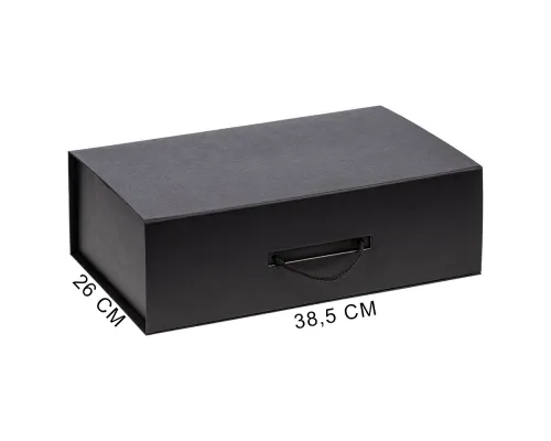 Подарочная коробка, размер 38,5*26*10,5 см, Solution Prestige Big Case Soft с магнитным клапаном и ручкой , с EVA ложементом 36,8*25,1*4 см под индивидуальную вырубку  , черная,