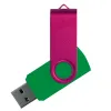 Флеш накопитель USB 2.0 Twister Сolor Mix 16GB, пластик Софт Тач/металл, зеленый/розовый