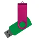 Флеш накопитель USB 2.0 Twister Сolor Mix 16GB, пластик Софт Тач/металл, зеленый/розовый