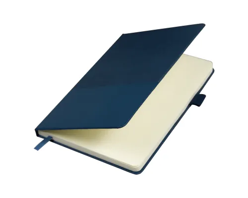 Блокнот А5 Burnie, в твердой обложке c резинкой и петлей для ручки в линейку, синий