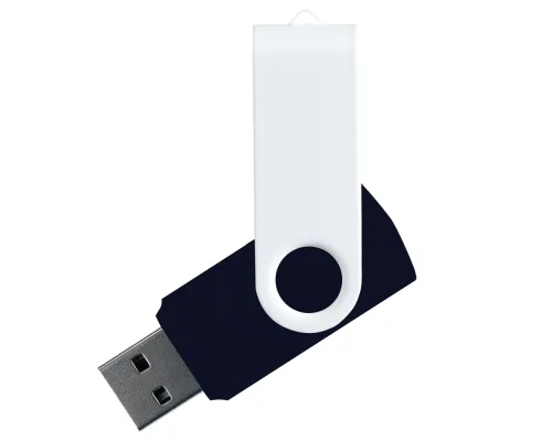 Флеш накопитель USB 2.0 Twister Сolor Mix 16GB, пластик Софт Тач/металл, черный/белый