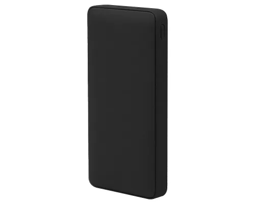 Внешний аккумулятор (powerbank)  «WeCharge Soft Touch»,  10 000 mAH, Power Delivery (PD) 25.5W, со светящимся логотипом после гравировки, c цифровым дисплеем для контроля заряда, черный