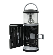 Набор инструментов Tools lantern cо встроенной лампой , 15 инструментов,  черный, в пластиковом футляре