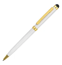 Ручка шариковая со стилусом Gold Soi Requis, металлическая, белая/золотистая