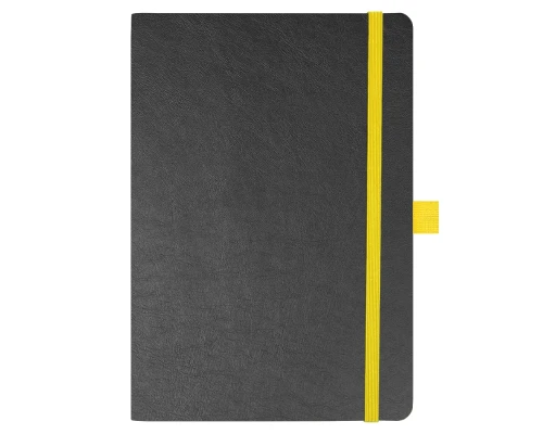 Блокнот Flexy Forest Urban Soft leather  А5, недатированный, с резинкой и петлей для ручки, в гибкой обложке, черно-желтый