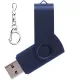 Флеш накопитель USB 2.0 Twister 16GB, пластик Софт Тач/металл, темно-синий/темно-синий