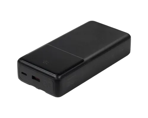 Внешний аккумулятор (powerbank) «Stream 20», 20 000 mAH, с двумя зарядными шнурами,  22,5W (Ватт)  super fast charge, Power Delivery (PD) 25.5W (dfnn), c цифровым дисплеем для контроля заряда, черный