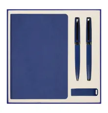 Набор подарочный Solution Prestige Quardo ( ежедневник, флешка, шариковая ручка, ручка роллер), синий