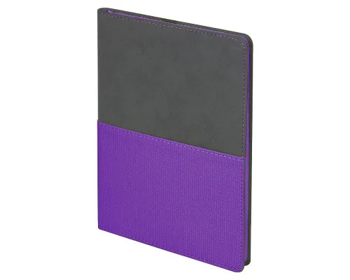 Ежедневник Flexy Smart Harbor Nuba Billy А5, темно-серый/фиолетовый, недатированный, в гибкой обложке