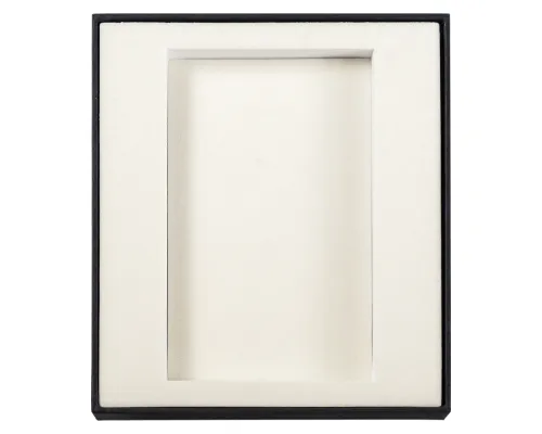 Коробка подарочная, размер 16*14*2 см, Solution Superior Linen, черная, бежевый ложемент с прямоугольной вырубкой
