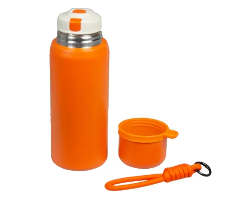 Термос вакуумный стальной La Vie Print Sample Lada с ремувкой  двухстеночный 500 мл матовый в подарочной упаковке, оранжевый