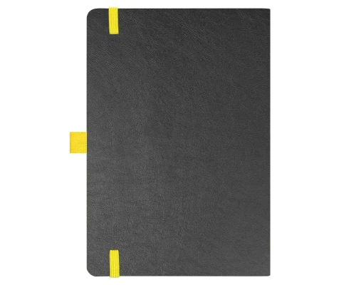 Блокнот Flexy Forest Urban Soft leather  А5, недатированный, с резинкой и петлей для ручки, в гибкой обложке, черно-желтый
