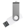 Флеш накопитель USB 2.0 Twister Сolor Mix 16GB, пластик Софт Тач/металл, белый/серебристый