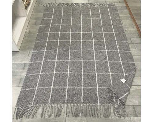 Плед акриловый Super Soft Square размер 120*160 см, темно- серый в клетку, плотность 415гр/м2 Плед акриловый Super Soft Square размер 120*160 см, темно- серый в клетку, плотность 415гр/м2