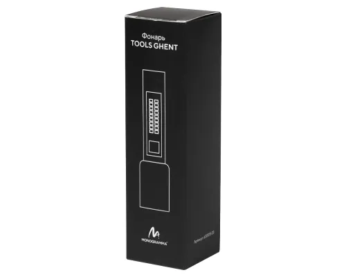 Фонарь Tools Ghent, алюминиевый, аккумуляторный, с зарядкой type-c, черный