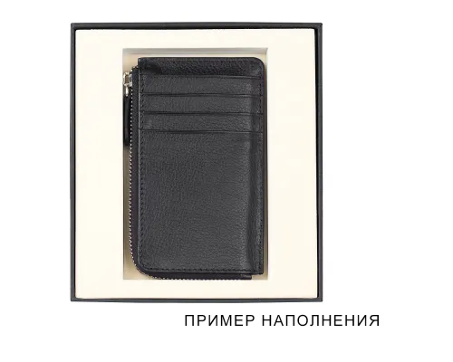 Коробка подарочная, размер 16*14*2 см, Solution Superior Linen, черная, бежевый ложемент с прямоугольной вырубкой