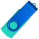 Флеш накопитель USB 2.0 Twister Сolor Mix 16GB, пластик Софт Тач/металл, бирюзовый/синий