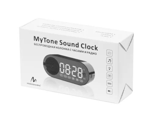 Колонка беспроводная MyTone Sound Clock c часами, черная Колонка беспроводная MyTone Sound Clock c часами, черная