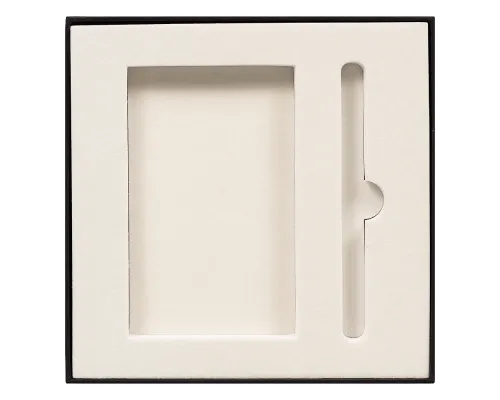 Коробка подарочная, размер 18*18*2 см, Solution Superior Linen, черная, бежевый ложемент под ручку и прямоугольный предмет