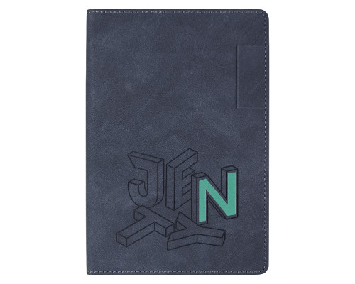 Ежедневник Flexy Tenero Suede Print Sample A5, синий, недатированный, в гибкой обложке с петлей для ручки Ежедневник Flexy Tenero Suede Print Sample A5, синий, недатированный, в гибкой обложке с петлей для ручки
