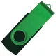 Флеш накопитель USB 2.0 Twister Сolor Mix 16GB, пластик Софт Тач/металл, черный/зеленый