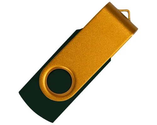 Флеш накопитель USB 2.0 Twister Сolor Mix 16GB, пластик Софт Тач/металл, черный/золотистый