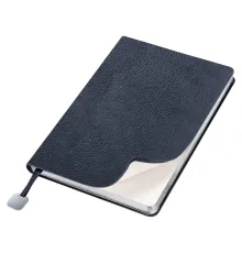 Ежедневник Flexy Columbus А5, темно-синий с серебристым срезом, недатированный, в гибкой обложке