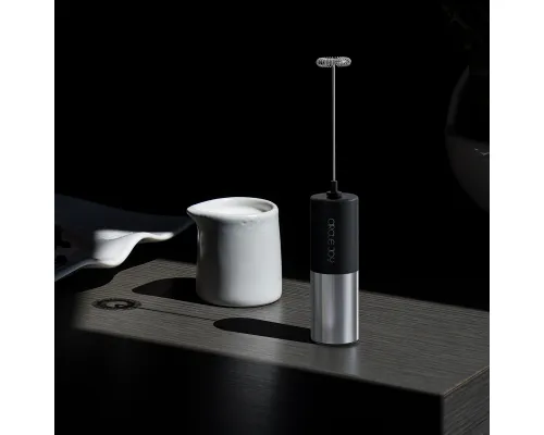 Вспениватель молока электрический с металлической подставкой, Circle Joy Silver Knight Series Electric Milk Frother, серебристый/черный Вспениватель молока электрический с металлической подставкой, Circle Joy Silver Knight Series Electric Milk Frother, серебристый/черный
