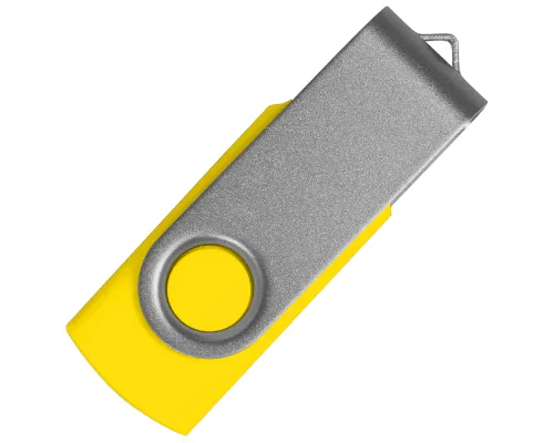 Флеш накопитель USB 2.0 Twister Сolor Mix 16GB, пластик Софт Тач/металл, желтый/серебристый