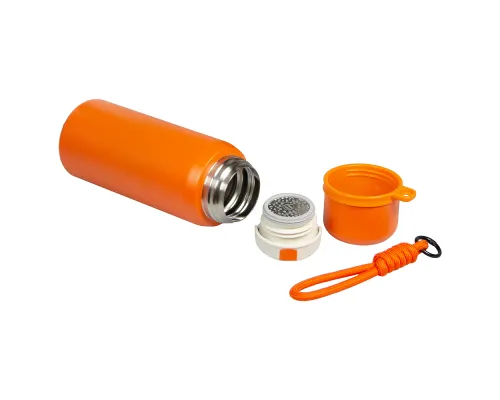 Термос вакуумный стальной La Vie Print Sample Lada с ремувкой  двухстеночный 500 мл матовый в подарочной упаковке, оранжевый