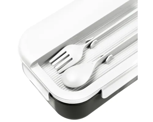 Герметичный контейнер для еды (ланч бокс)  BON VOYAGE, пластиковый, бело-серый, 1100 мл.