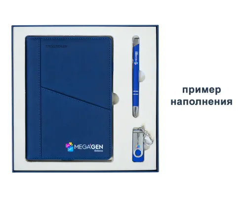 Коробка подарочная Solution Superior Alfa Linen под индивидуальную вырубку, серебро, 25,7x25,7x2,8 см, бежевый ложемент
