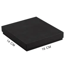 Коробка подарочная, размер 16*14*2 см, Solution Superior Linen, черная, бежевый ложемент под индивидуальную вырубку