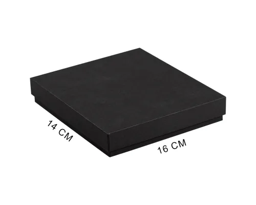 Коробка подарочная, размер 16*14*2 см, Solution Superior Linen, черная, бежевый ложемент под индивидуальную вырубку