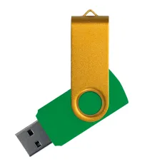 Флеш накопитель USB 2.0 Twister Сolor Mix 16GB, пластик Софт Тач/металл, зеленый/желтый