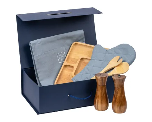 Подарочная коробка, размер 39*26,3*11 см, Solution Prestige Big Case Soft с магнитным клапаном и ручкой , темно-синяя