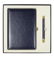 Набор подарочный Solution Duo (ежедневник City Nebraska, ручка Legend Soft Touch Mirror Gold), темно-синий