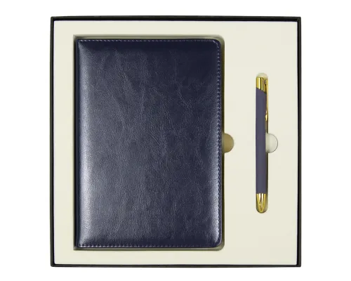 Набор подарочный Solution Duo (ежедневник City Nebraska, ручка Legend Soft Touch Mirror Gold), темно-синий